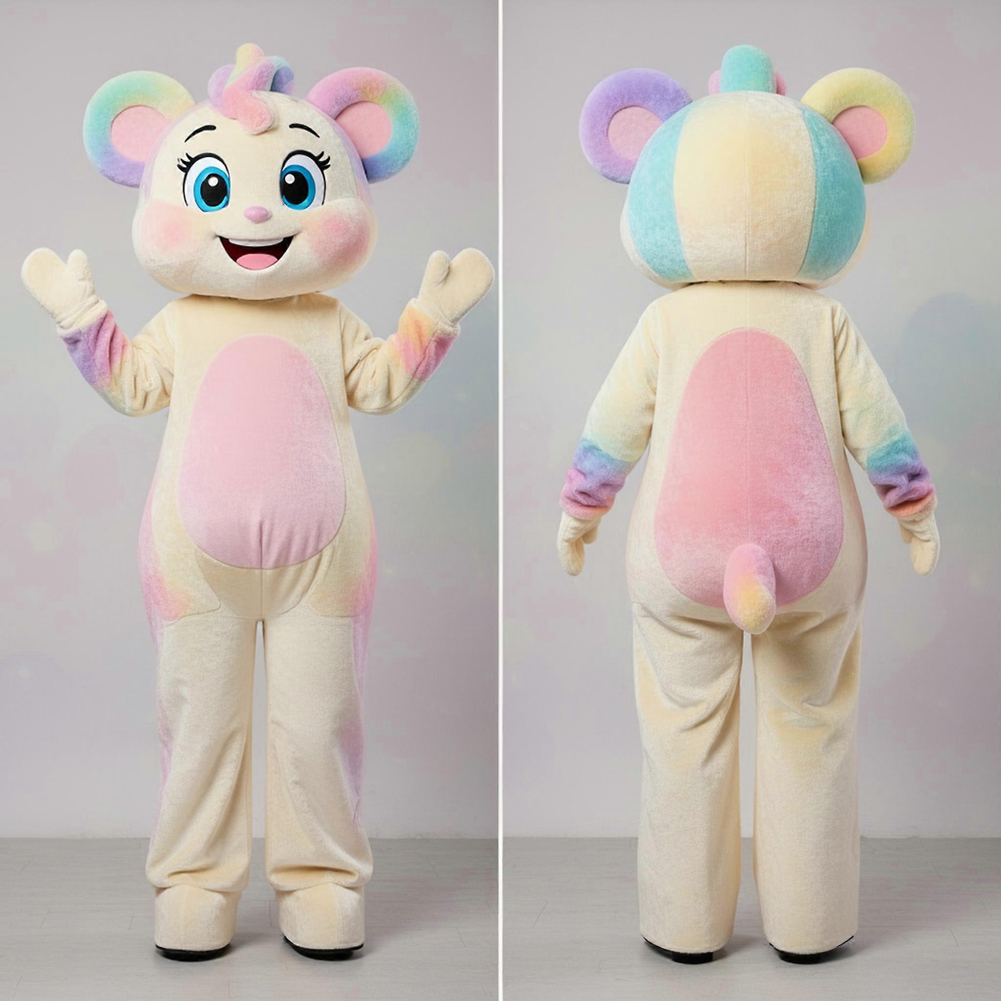 MASTICOT Cream Broad Shouldered Stilt Walker Mascot