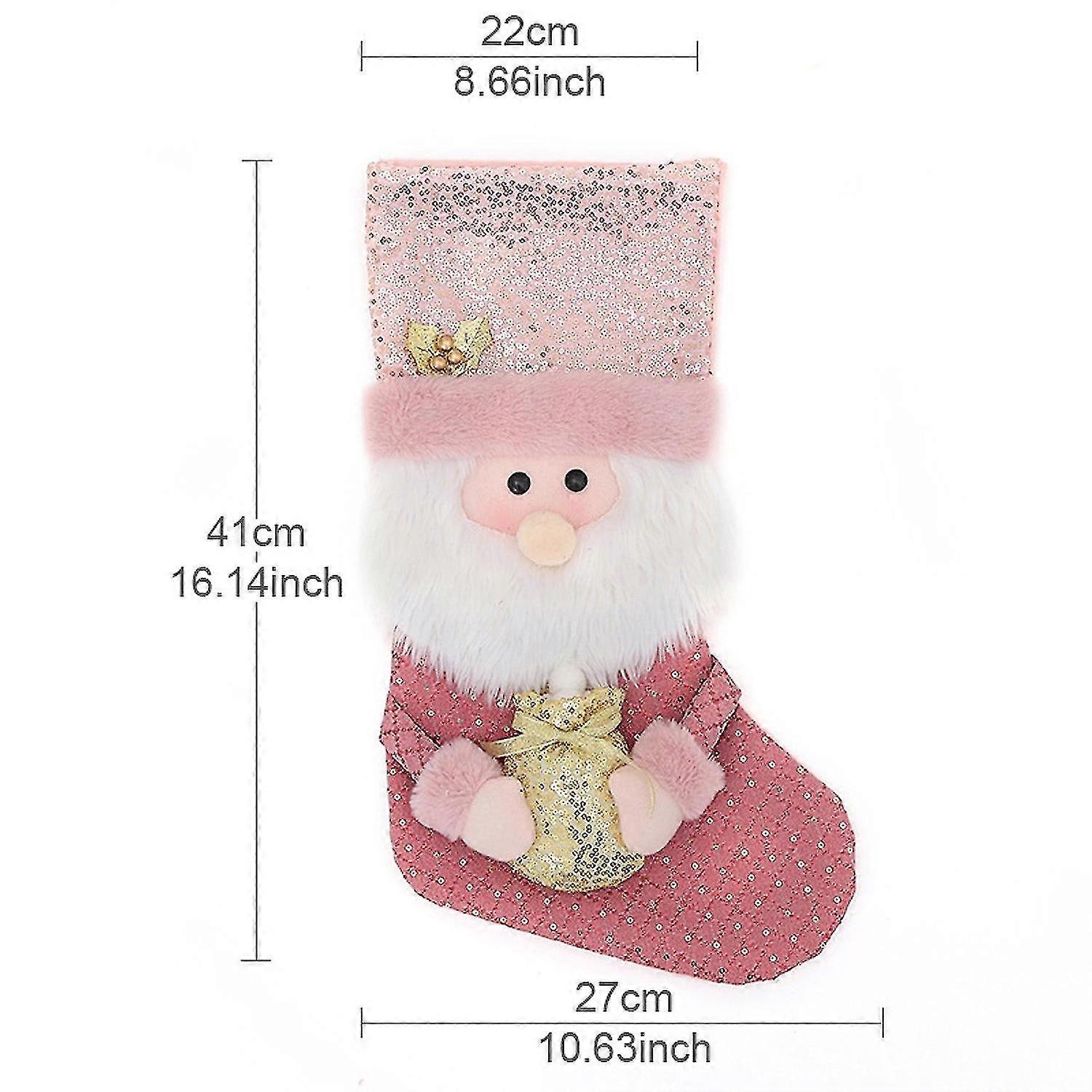 Sequined Santa Snowman Stocking