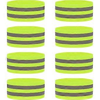 8 Pcs Reflective armbands, Reflective Running Gear, High Visibility Armbands, Bike Ankle Bands Reflector Armband, for Running, Bike, Dog Walking, Cycl