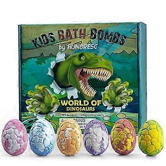 Set di bombe da bagno a forma di dinosauro per bambini, 6 pezzi con sorprese nascoste, oli essenziali, idea regalo per Pasqua.