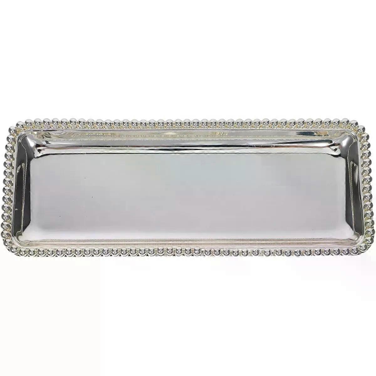 Rectangular Iron Serving Tray for Cakes Snacks and Drinks