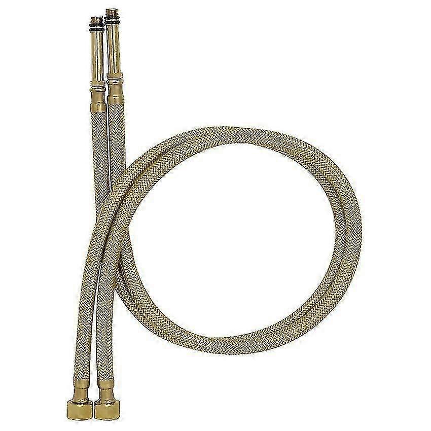 Gold Nylon Braided Tap Hoses Pair