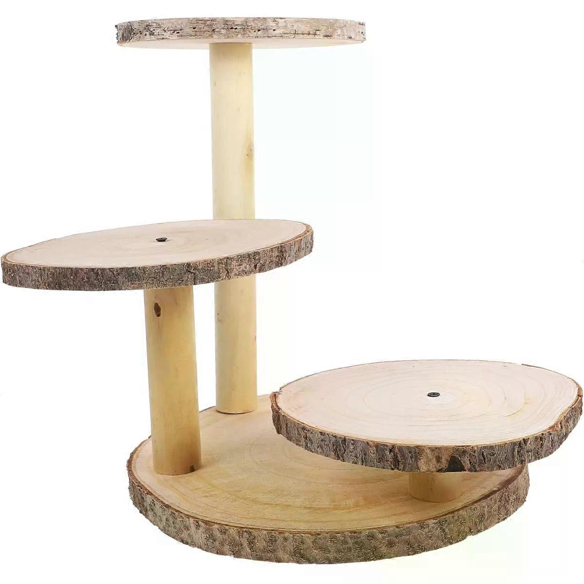 Cake Stand Wooden Multi Tiered Dessert Serving Stand