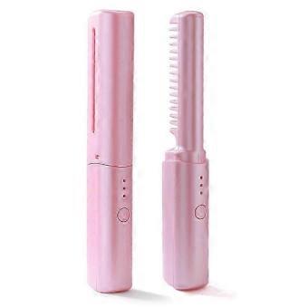 USB Rechargeable Mini Hair Straightener, Cordless Straightener Brush, Travel Hair Straightener, Portable Electric Straightening Comb Heated Hair