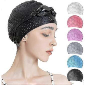 Unisex Silicone Swim Cap for Curly, Short, Medium, Long Hair – Comfortable Bathing & Shower Cap Preserving Hairstyle