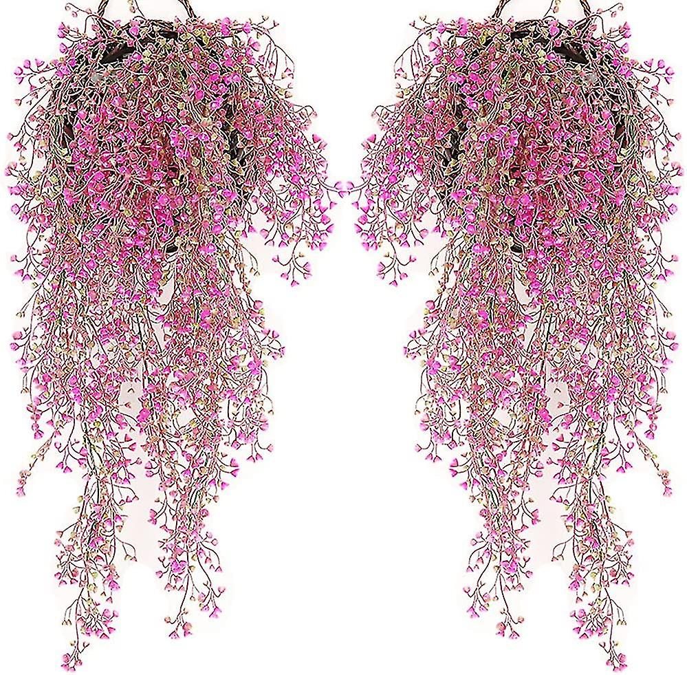 2 bucati Cos de flori artificiale agățate, flori artificiale pe perete, flori agățate, flori artificiale pentru camera de zi, 85cm agățat pl artificial