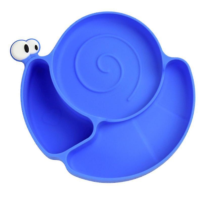 23X18cmブループレート漫画カタツムリベビーフードボウルシリコンディナープレートベビーコンパートメントボウル