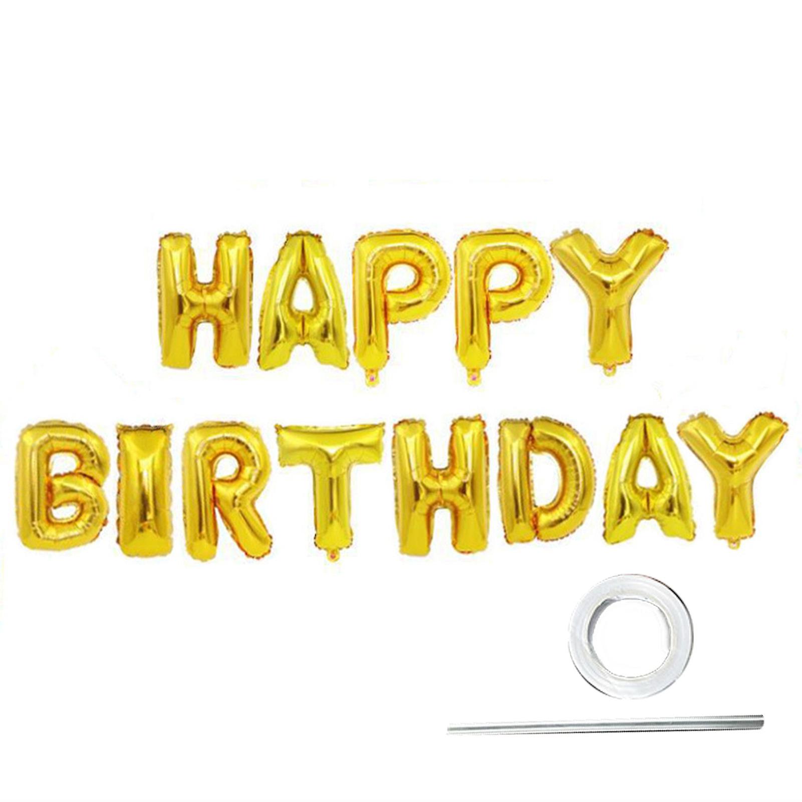 Happy Birthday Balloons Reusable Festive Fine Workmanship Birthday Party  Decorations Banner Balloons For Gathering Jikaix