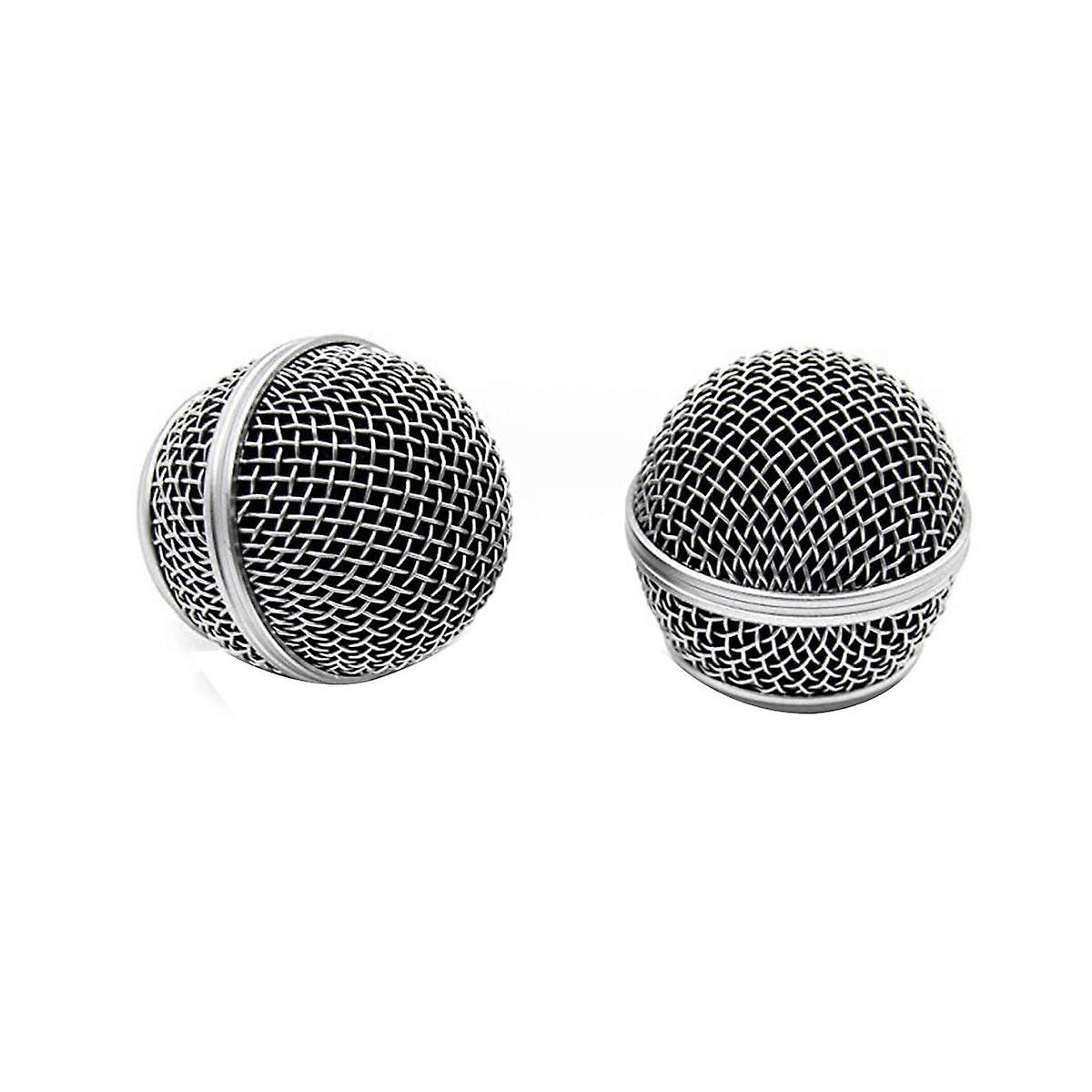 2Pcs Microphone Grille Replacement Mic Microphone Head Grill Head Mount Wired Wireless Microphone A