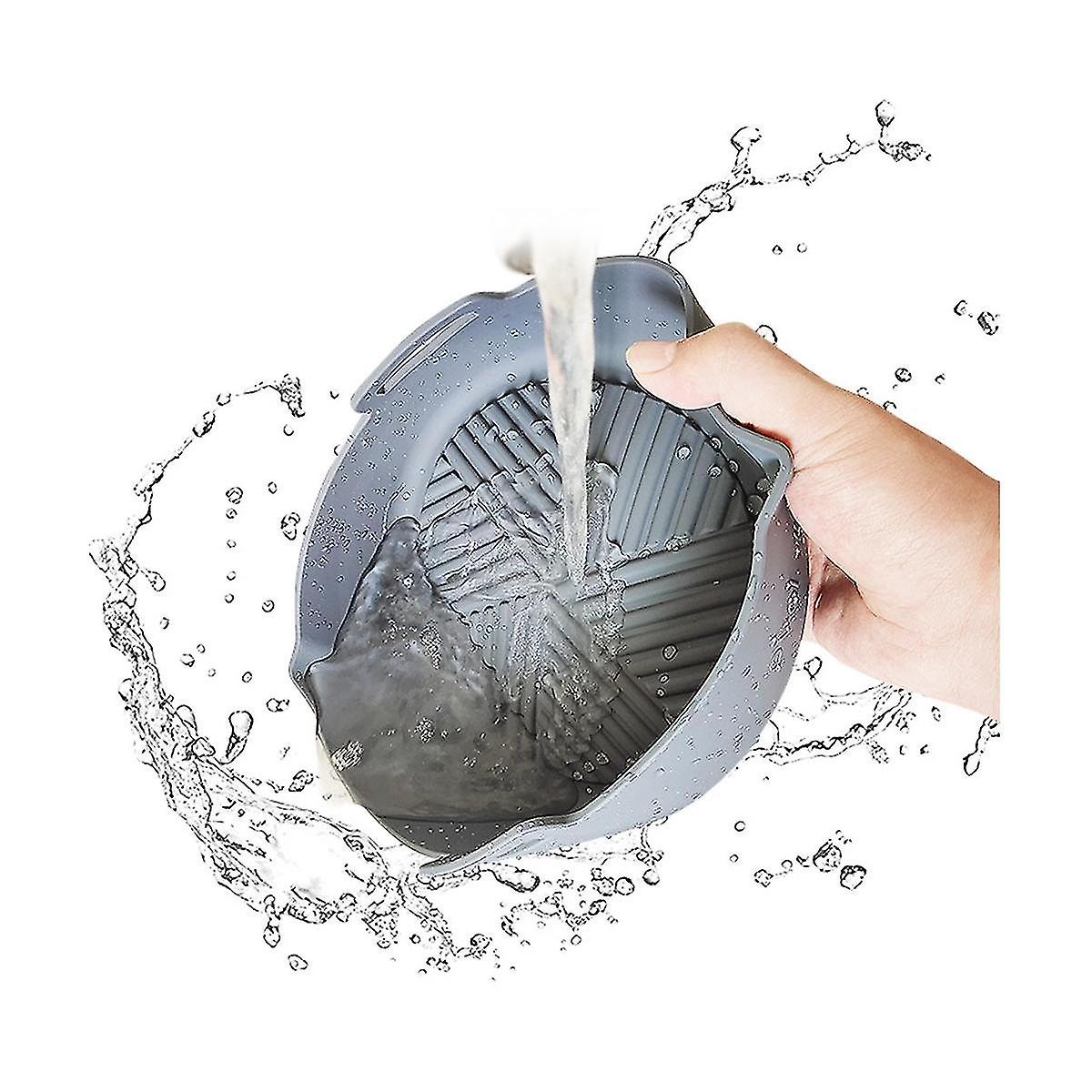 Reusable Silicone Basket Square Pot Tray Heat Resistant Food Baking For Airfryer Accessories D