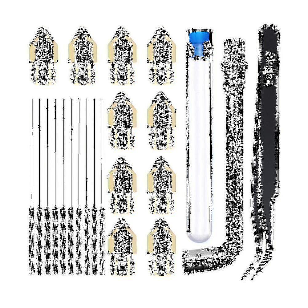 23pcs 3D-Drucker-Düsen-Kit mit 10pcs Mk8 0,4 mm 3D-Drucker Messingdüsen Extruder für 3D-Drucker