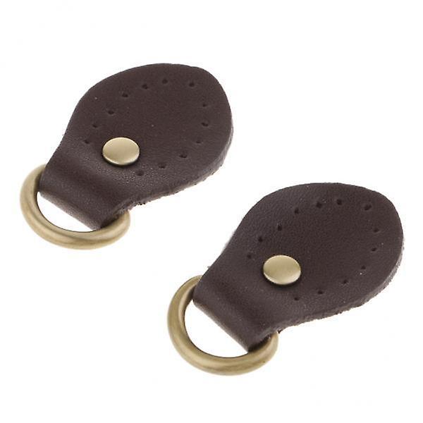 6x2pcs PU Leather Handle Snap Buckles for Handbag Making Accessories Coffee