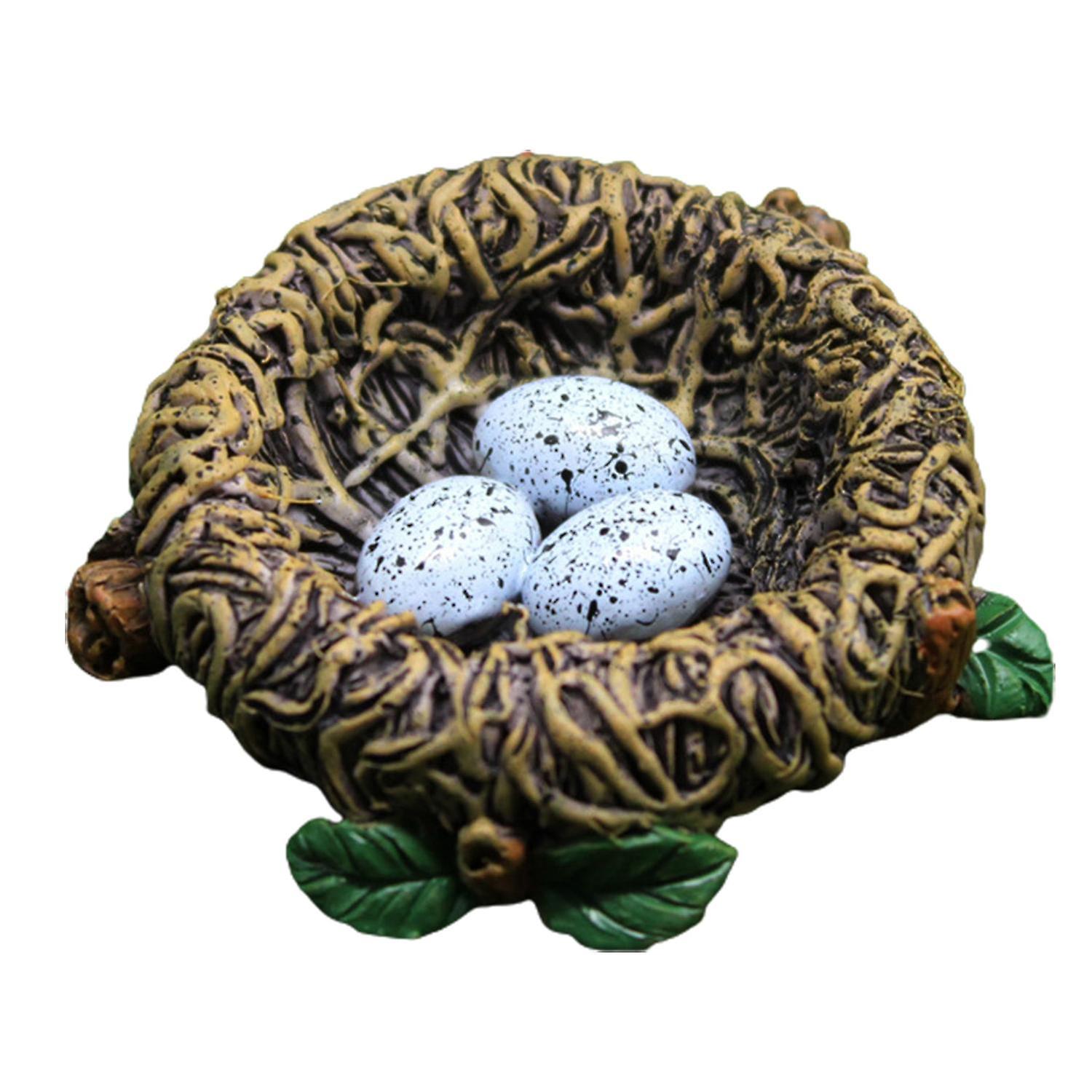 Tree Sculpture Bird Nest Design Desktop Decoration Resin Table Top Car Ornamental Statue for Garden