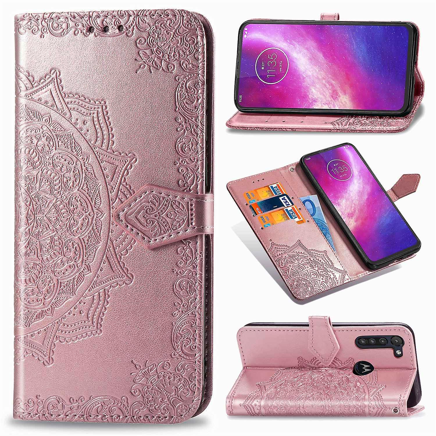 Embossed Mandala Wallet Leather Protective Shell Case for Motorola Moto G8 Power