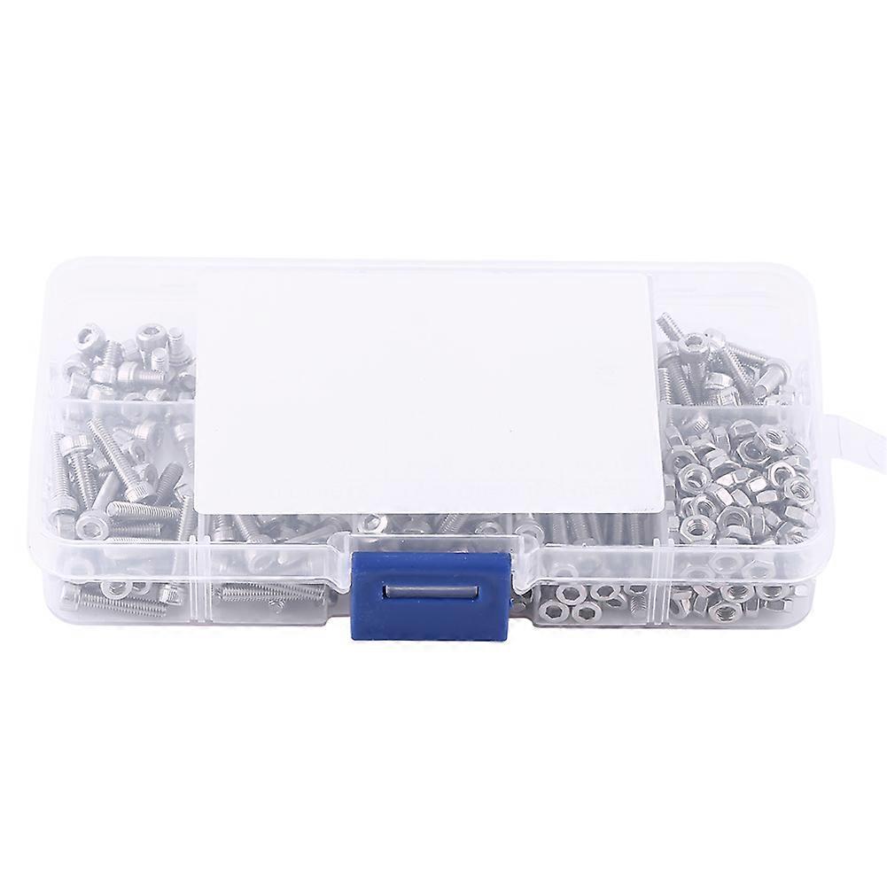 340pcs M3 Stainless Steel SS304 Hex Socket Cap Head Screws and Nuts Assortment