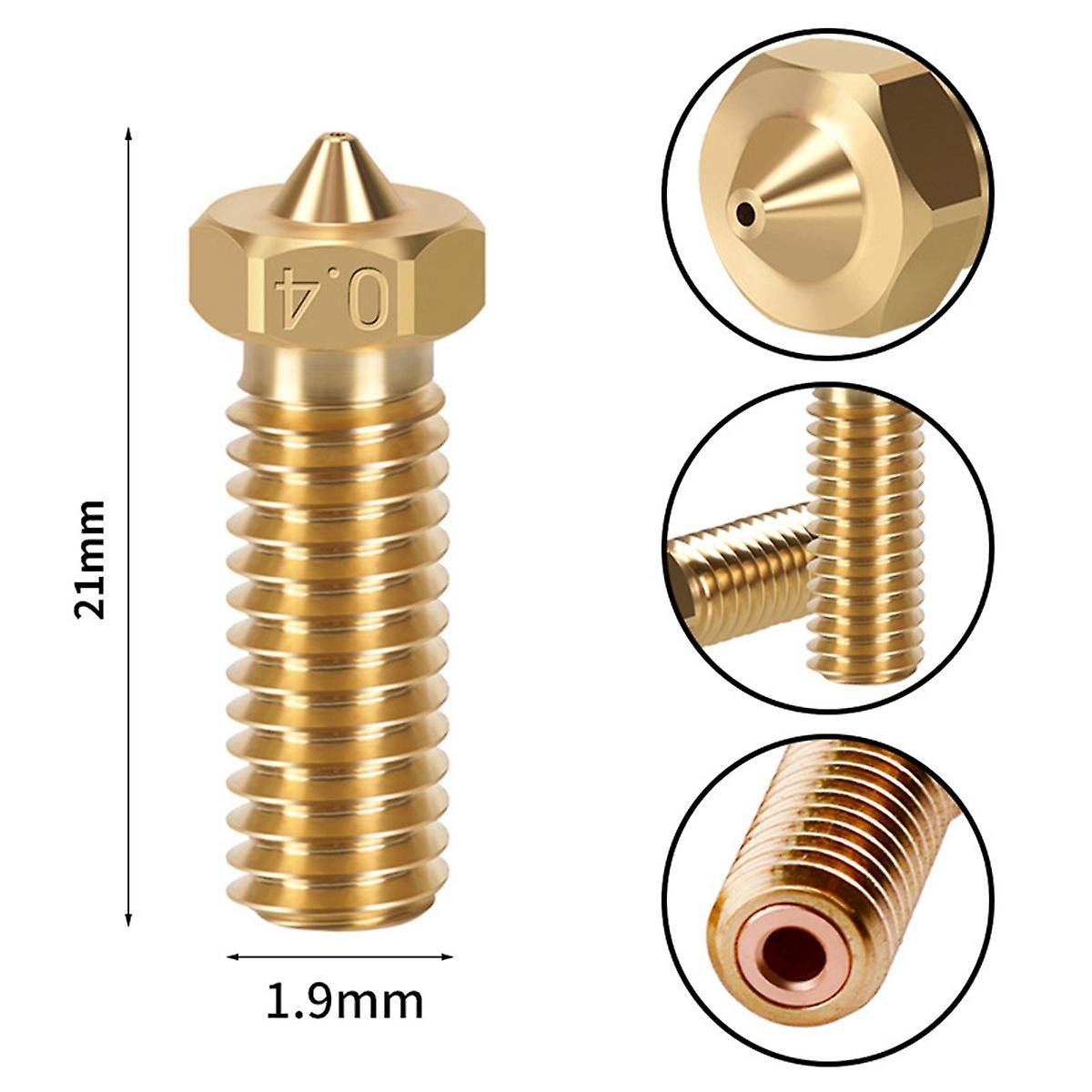 3Pc CHT for Volcano Nozzle 0.6mm Brass Nozzles High Flow Three-Eyes Print Head for 3 1.75mm 3D Prin