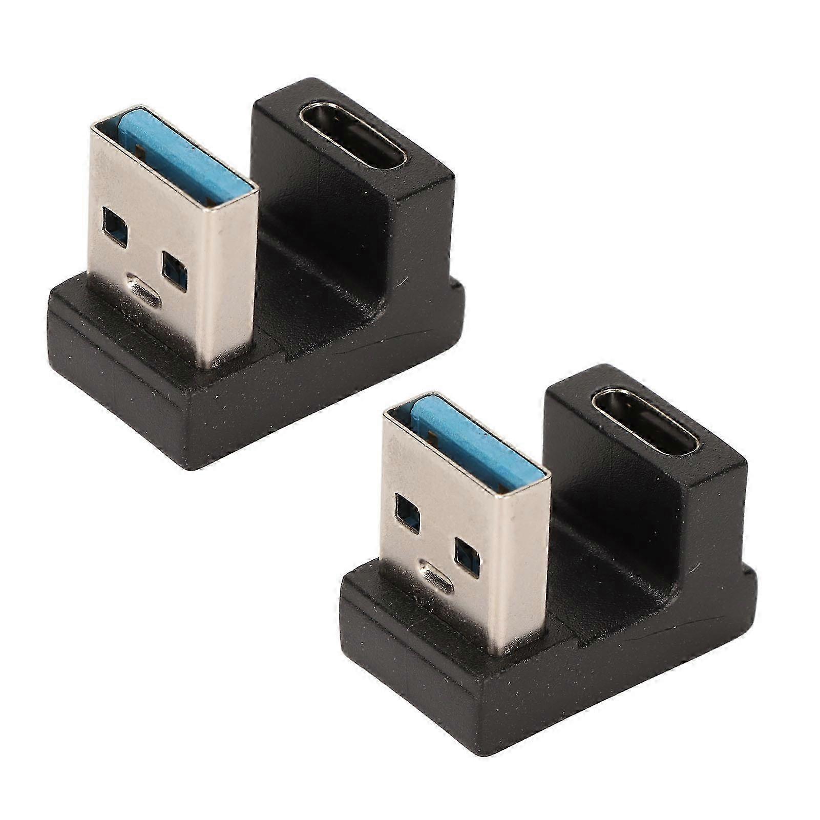 2pcs USB Male to USB C Female Adapter Support OTG Function 5Gbps Professional USB C U Shape Adapter for Laptops Tablets