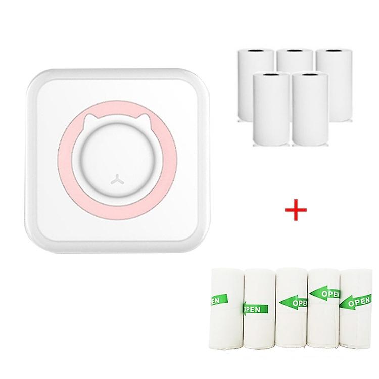 Mini Printer Pink+5 Stickers+5 Paper