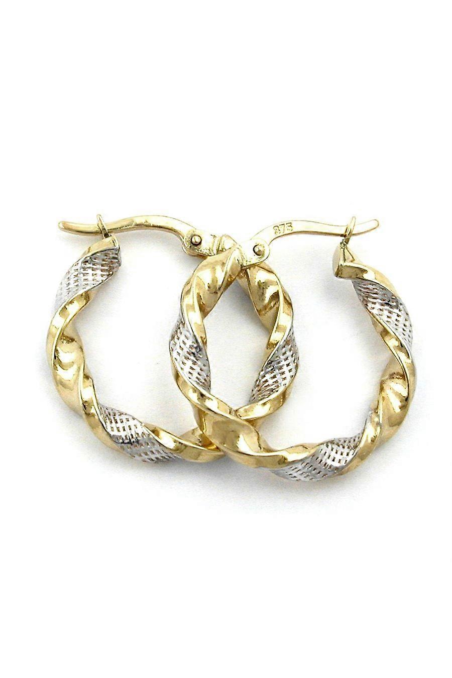 Earring Hoop Twisted 9k Gold - Gl431127