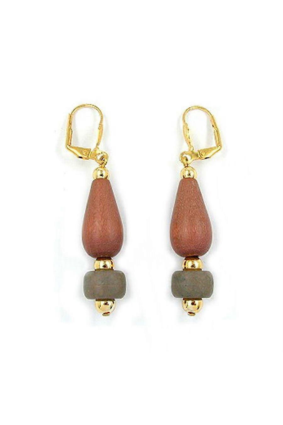 Leverback Earrings Brown-matte Grey - Gl03503
