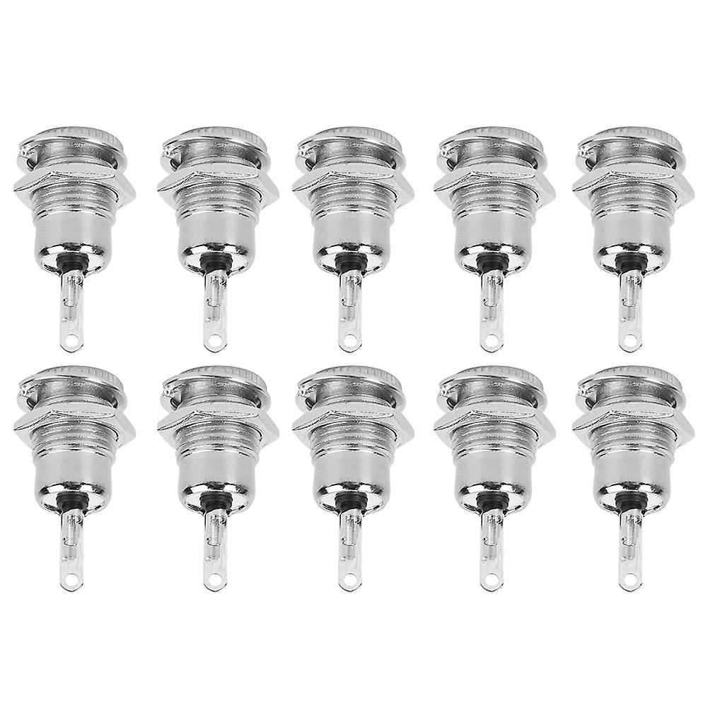 10Pcs DC Power Supply Female Jack Socket W/Thread Metal Panel Mount Connector DC099