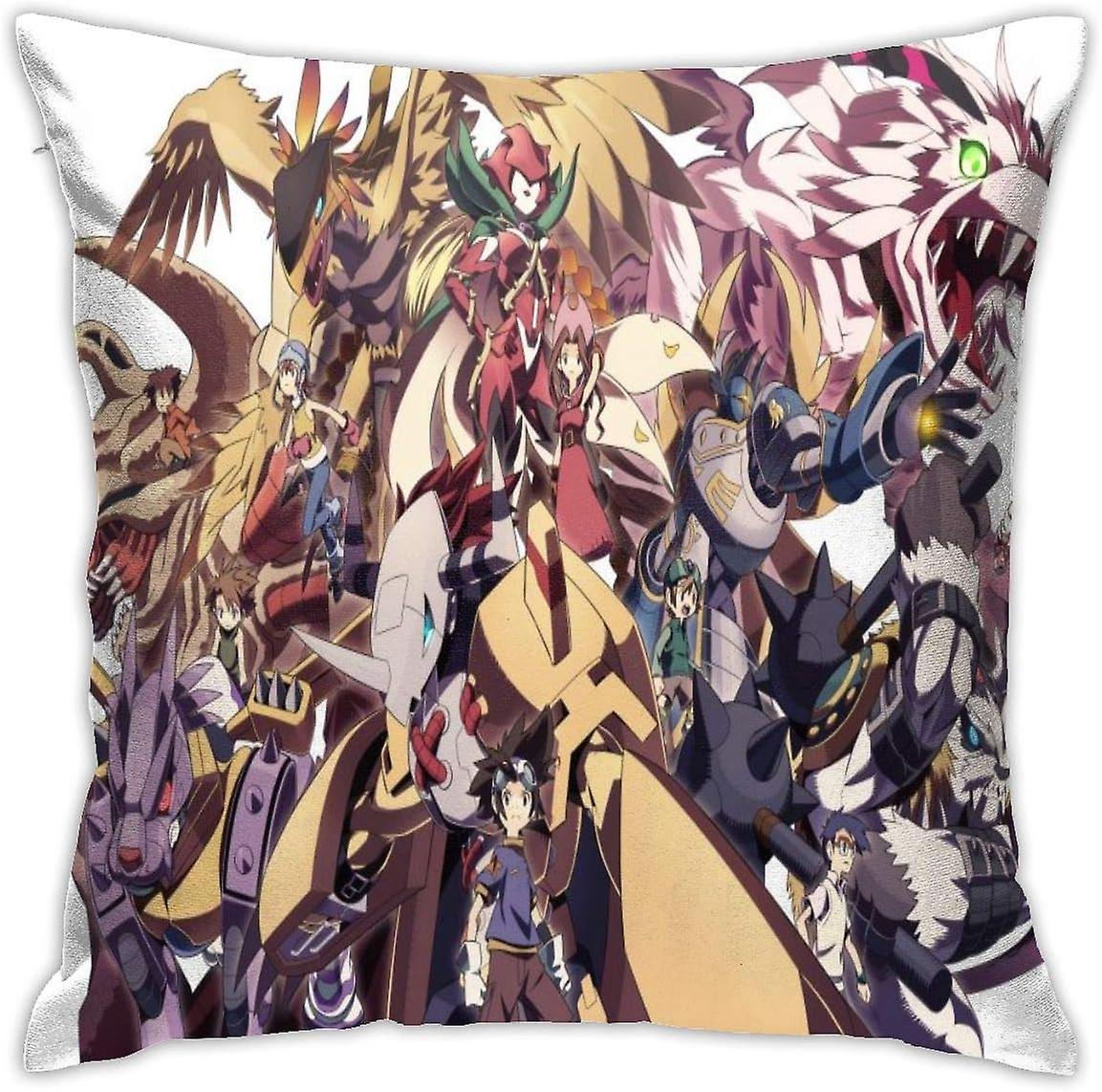 漫画デジモンアドベンチャースロー枕カバーリビングルームソファソファベッドSoft枕カバー45CM * 45CM AA-4254のための装飾的なコットンピロアシス