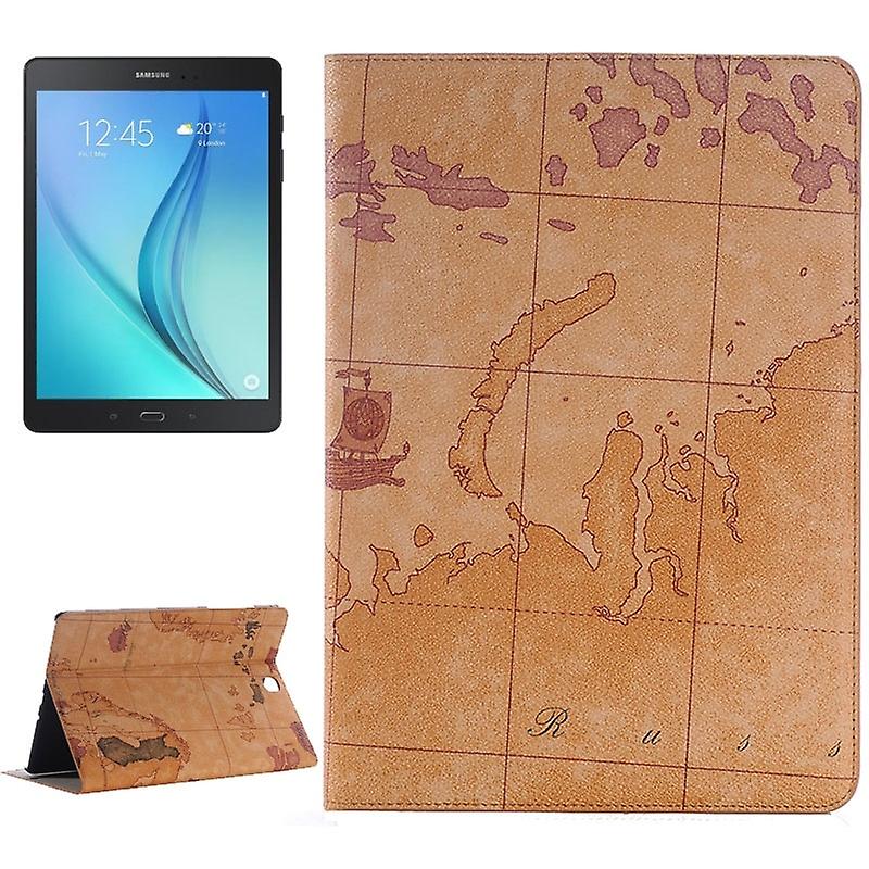 Map Pattern Leather Case for Galaxy Tab A 9.7 4G LTE