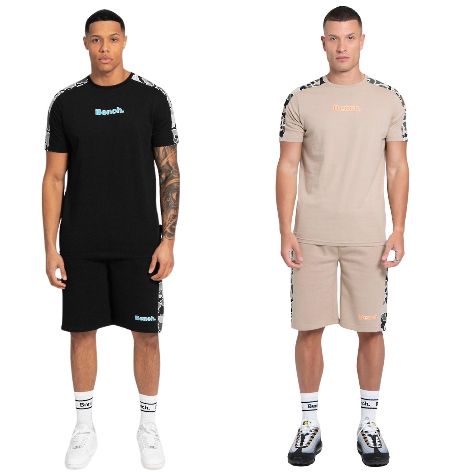 Bench Mens Chuckles Crew Neck Short Sleeve Camo Detail T Shirt Tee Top