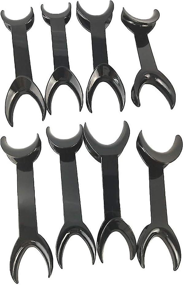 Sada 8 dvojitých zubních nástrojů otvírák (černý)-t tvar úst intraorální lícní ret retraktor