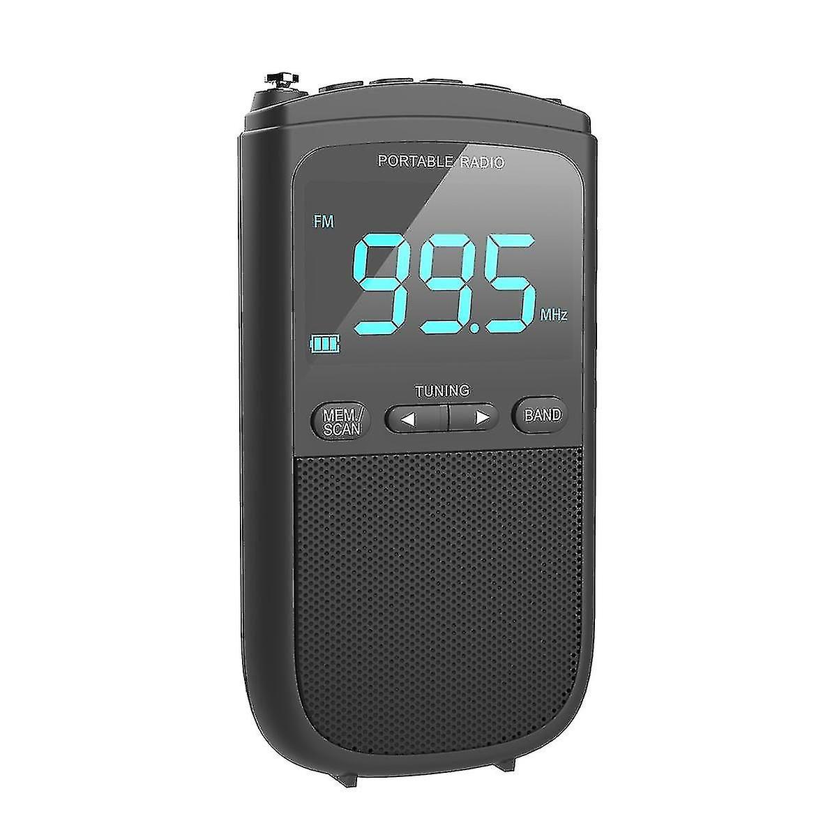 Pocket Am Fm Walkman Portable Transistor Radio With Digital Tuning Lcd Screenstereo Earphone  Sl