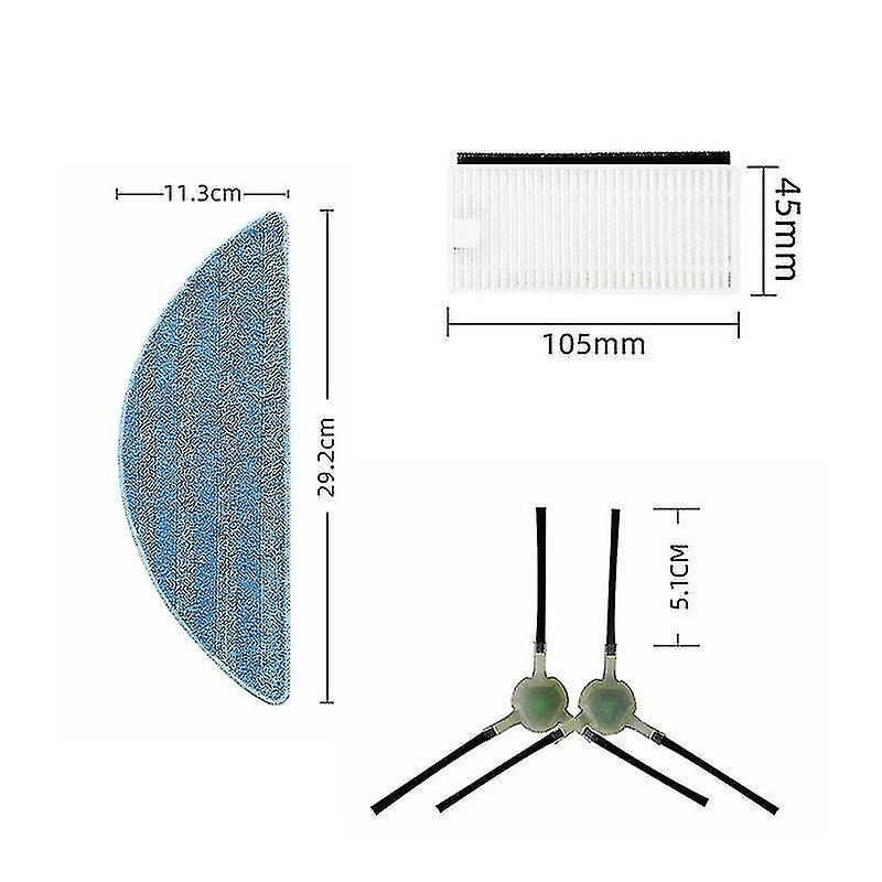 Mop Cloth Hepa Filter Compatible With Lefant M200/m201/m501-a Robot Side Brush
