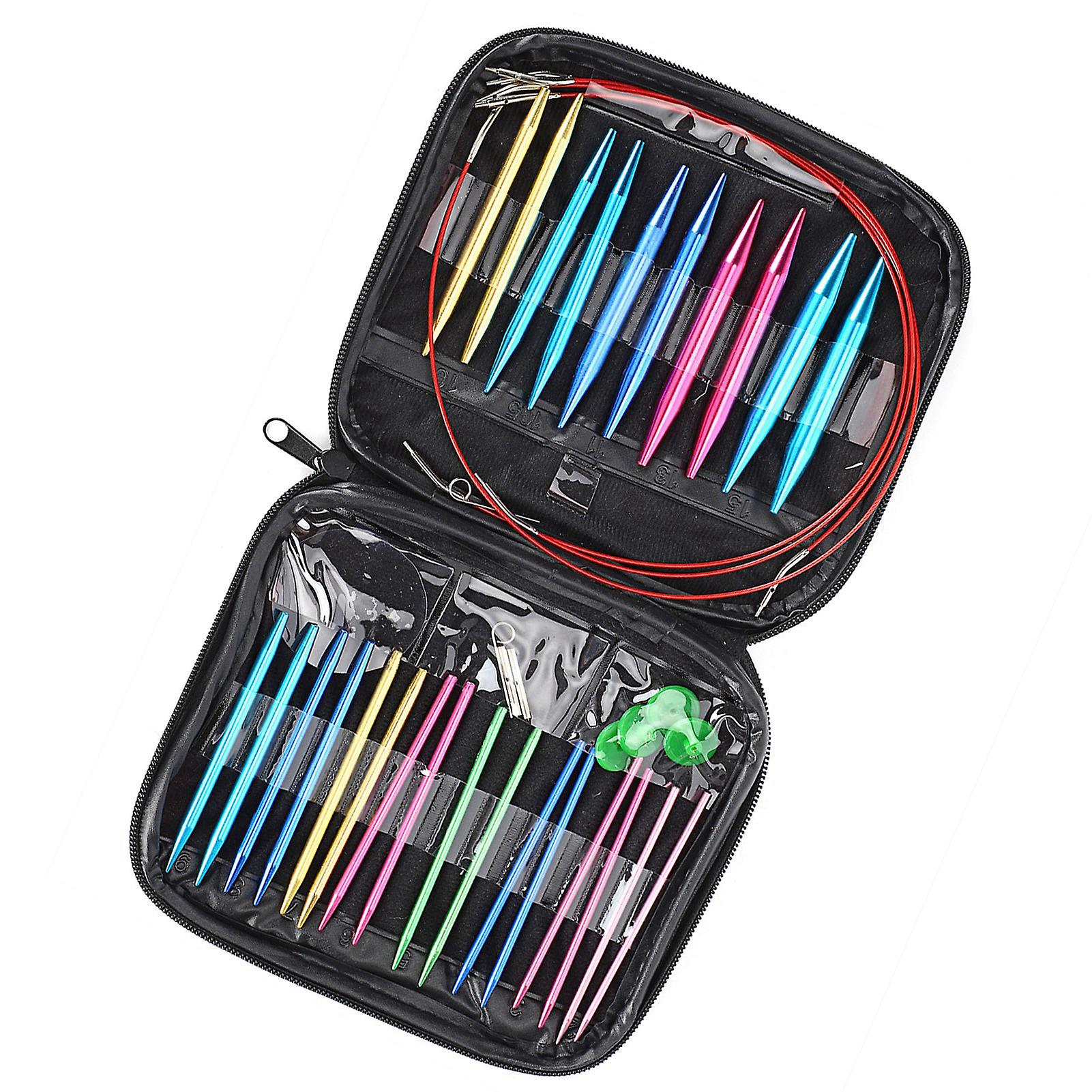 1 Set Interchangeable 13 Sizes Circular Knitting Needle Kit 3.0mm‑10mm with Case