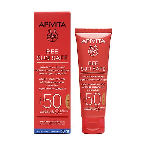 Anti-aging and anti-stain cream with color SPF50 50 ml of cream