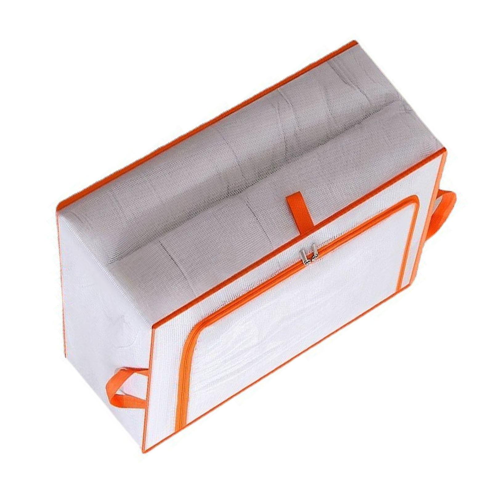 Clothes Storage Bag Large Capacity Transparent Waterproof Zipper Rectangle Storage Container for Blankets Comforters M 55x40x20cm 