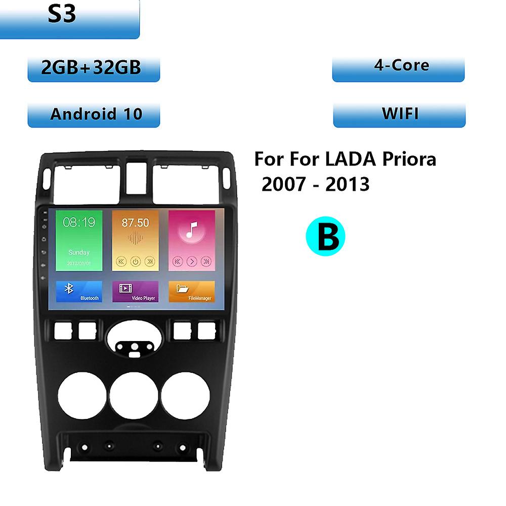 2 Din 4+64g Android 10.0 Car Radio Multimedia Player Carplay Auto Gps Navigation Dsp No Dvd For Lada Priora 2007 2008-2013