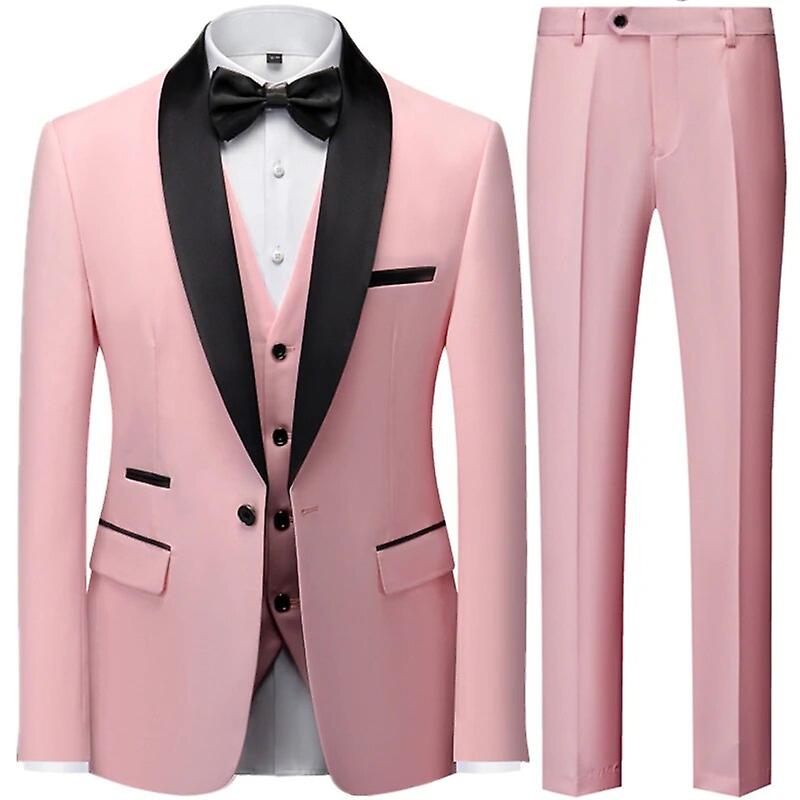 Siyah Erkekler Sonbahar Düğün Parti Üç Parça Set Büyük Boy 5xl 6xl Erkek Blazer Ceket Pantolon Ve Yelek Moda Slim Fit Takım Elbise