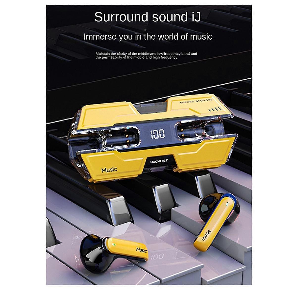 سماعات رأس لاسلكية تعمل بالبلوتوث مع خاصية التحكم باللمس، سماعة رأس رياضية ستيريو للألعاب مناسبة للألعاب Clear Footsteps-B