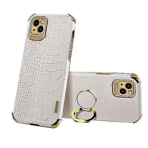 Electroplated Tpu Crocodile Pattern Case With Ring Holder For 13 / Pro / Pro Max