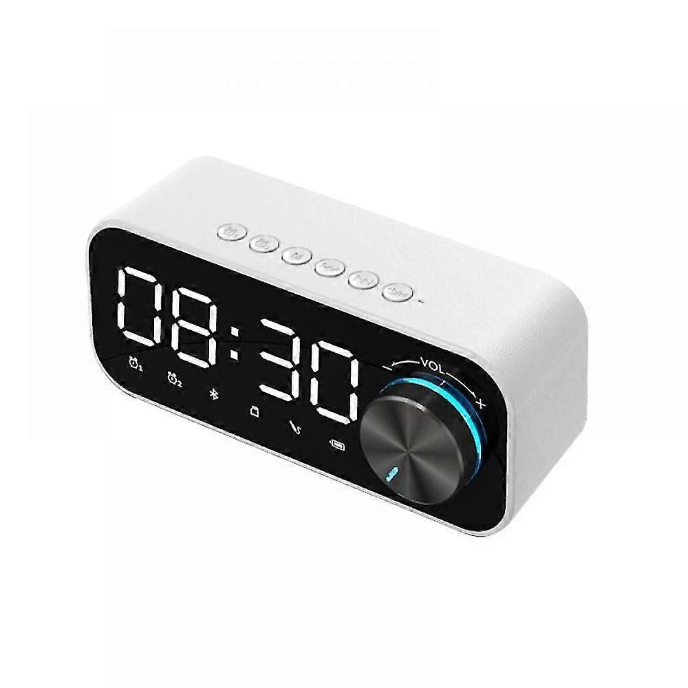 Alarm Clock Radio With Bluetooth Speaker For Iphone And Android, Night Light, And Led Display(white)