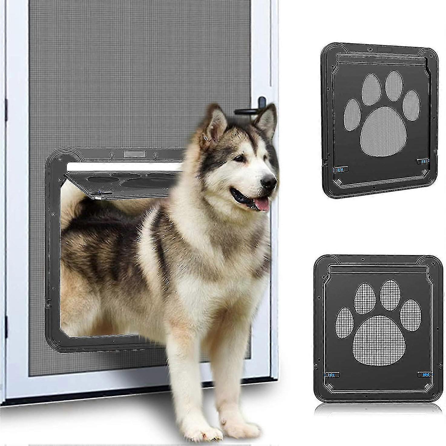 Screen Dog Door Lockable Pet Screen Door