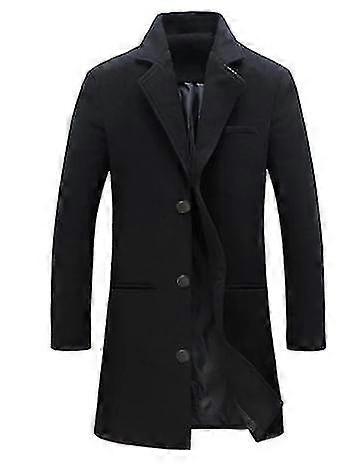 Męski Jednolity Kolor Pogrubienie Plus Samt Abnehmbarer Business Casual Mantel