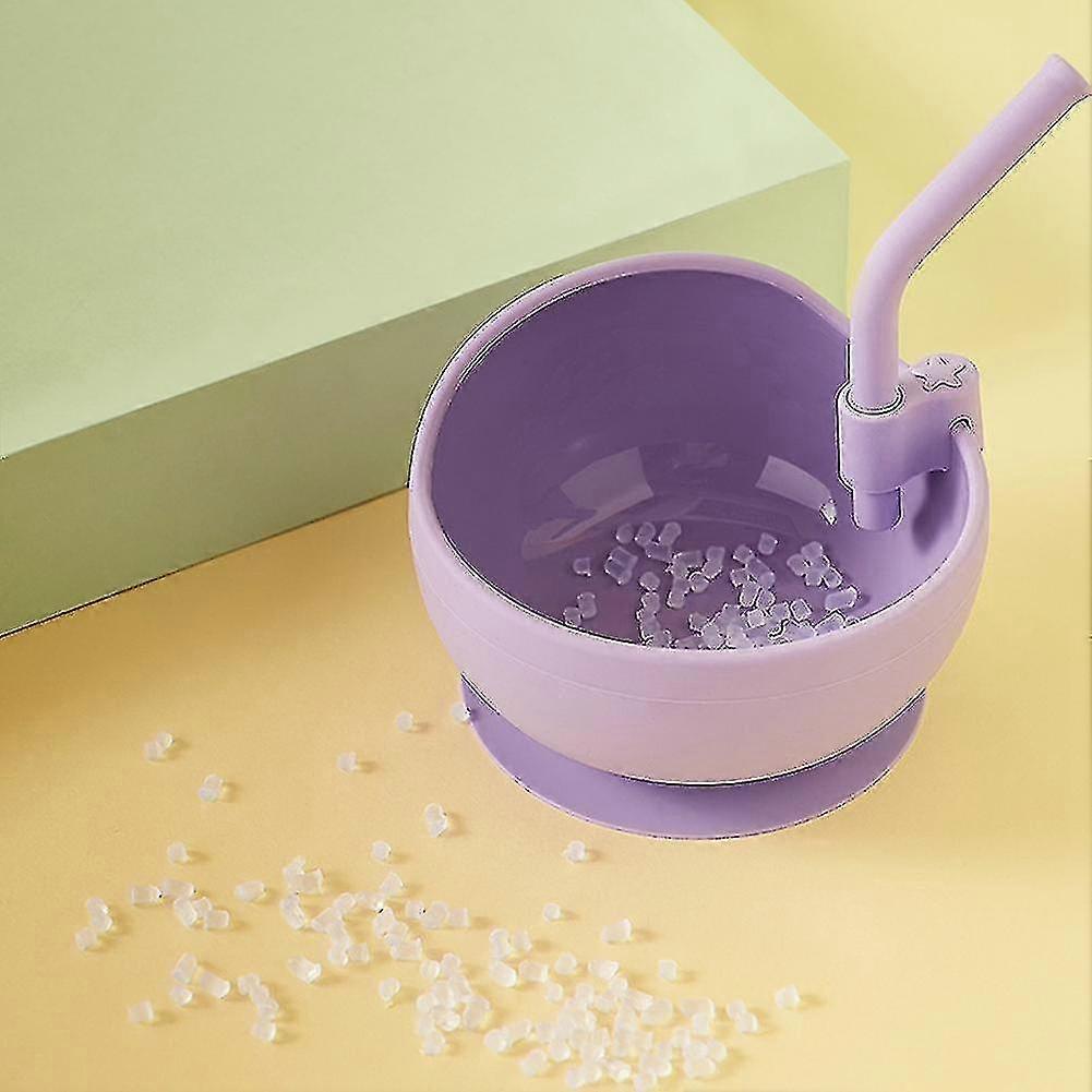 Silicone Bowl Set With Straw Children's Spoon Tableware Red