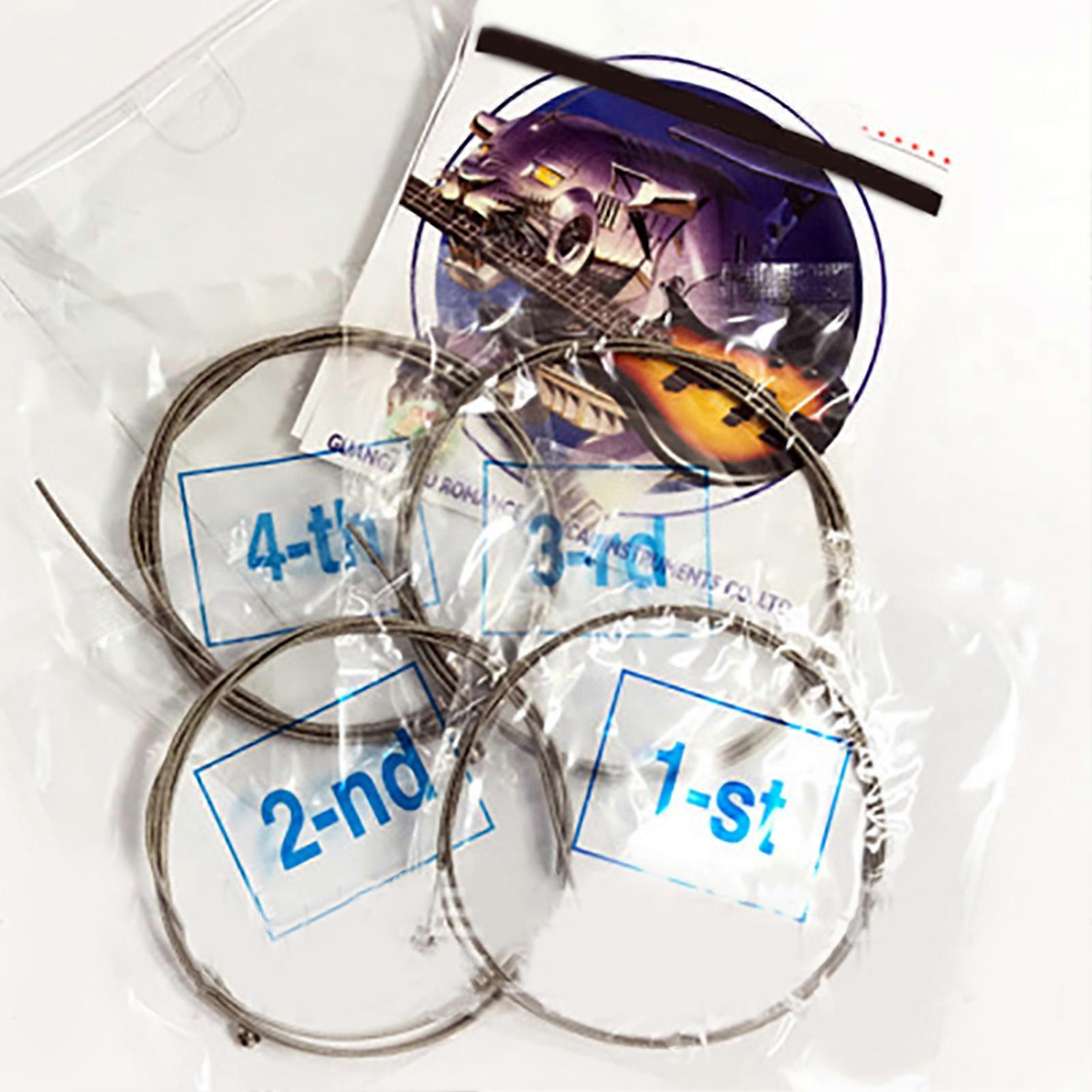 4Pcs Electric Bass String Set Steel Wire Exquisite Toning Electric Bass String Kit for Music Lesson