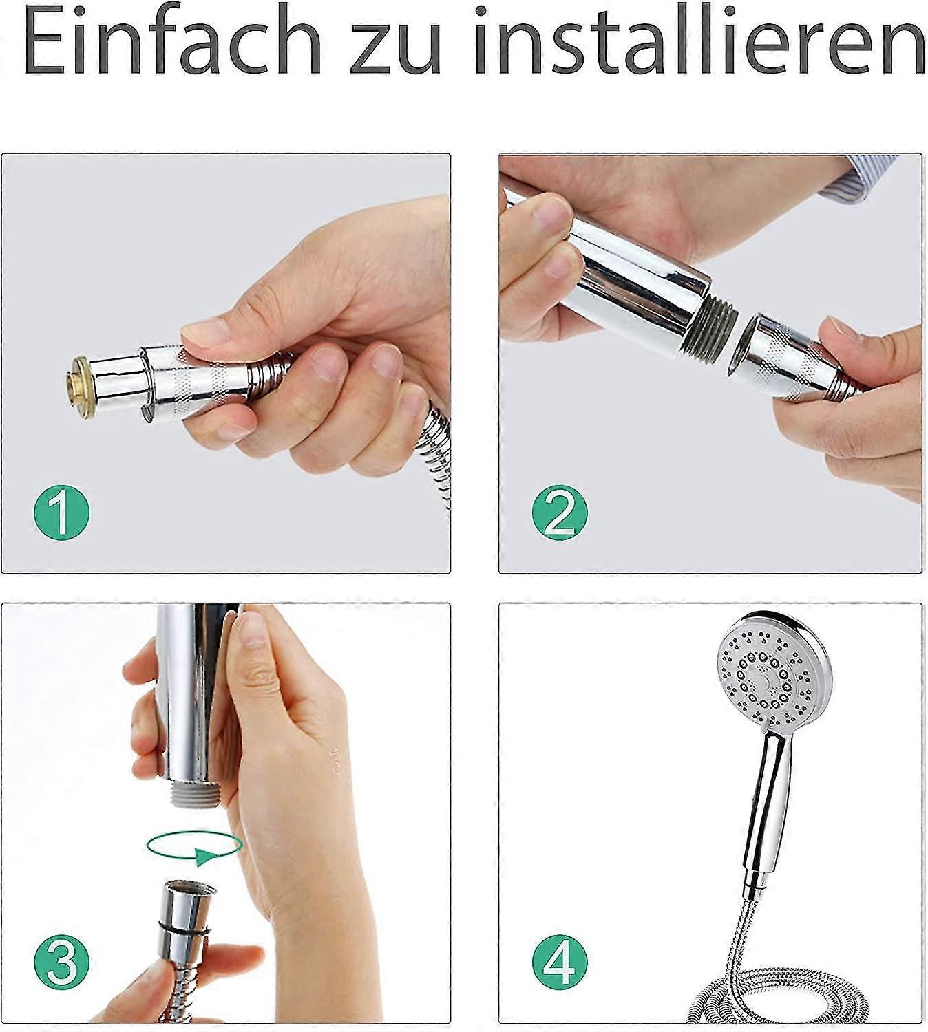 Shower Head Hand Shower Chrome Shower Head With Anti-Limescale Function 5 Spray