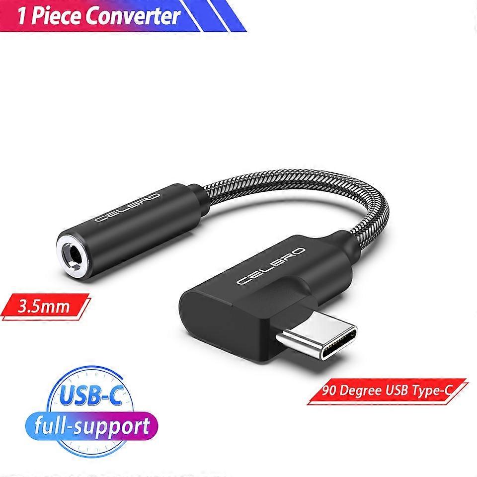 Type C USB Adapter at 3.5mm 3.5 Jack, Headphone Audio Converter, Cable for Samsung Galaxy Tab S6 5G Z Flip 90 Degree