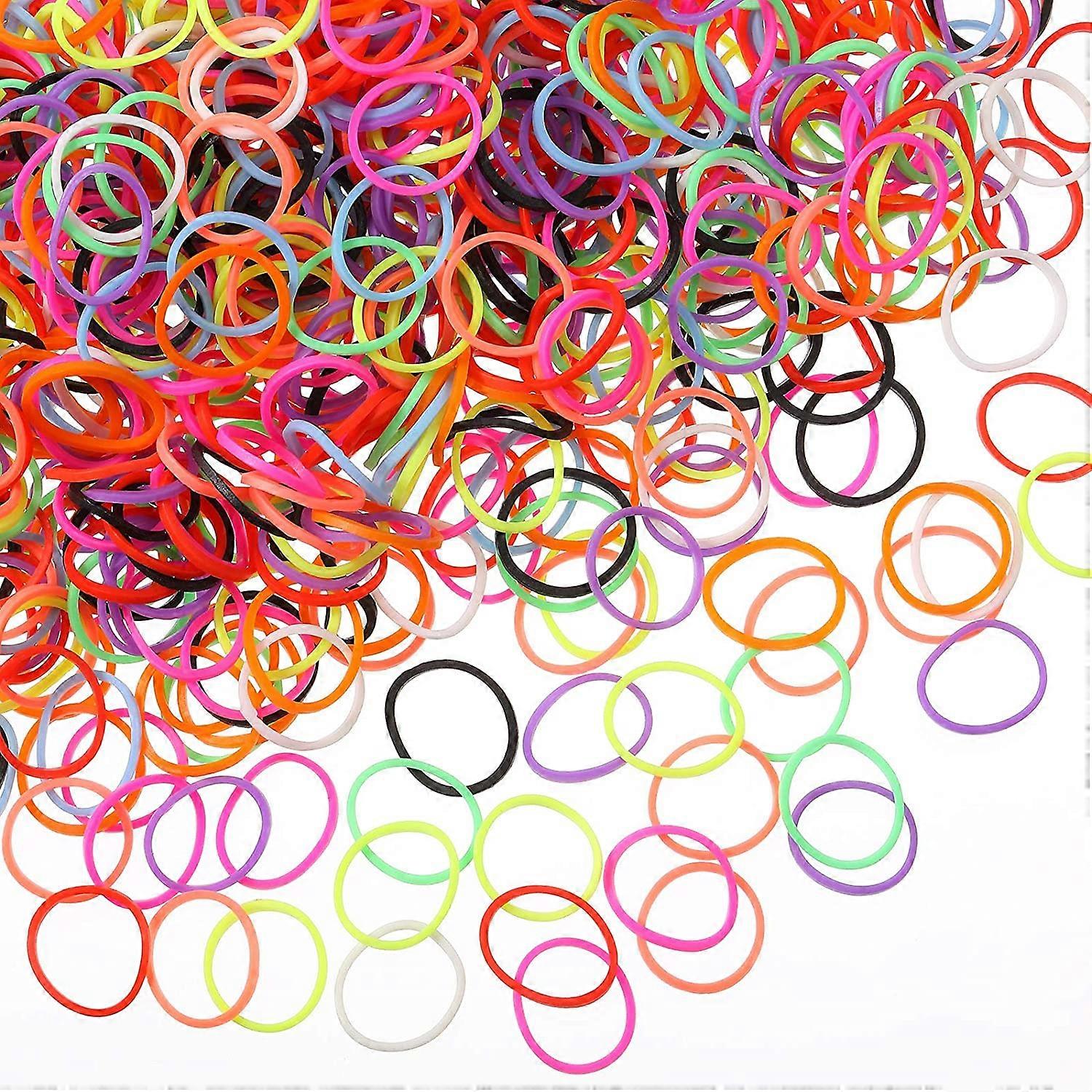 1000 Mini Rubber Bands Soft Elastic for Kids Braids (Multicolor)