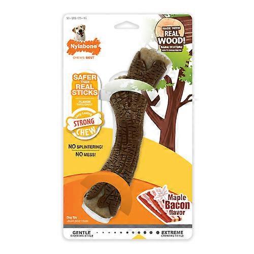 Nylabone Real Wood Stick Strong Dog Stick Chew Toy, Maple Bacon, 1 Each/XL/Souper (1 Count)