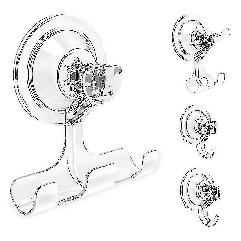 Bathroom Suction Hooks Reusable Shower Hook (4-pack) Vacuum Suction Cup Hook - Razor Holder - Multi-use