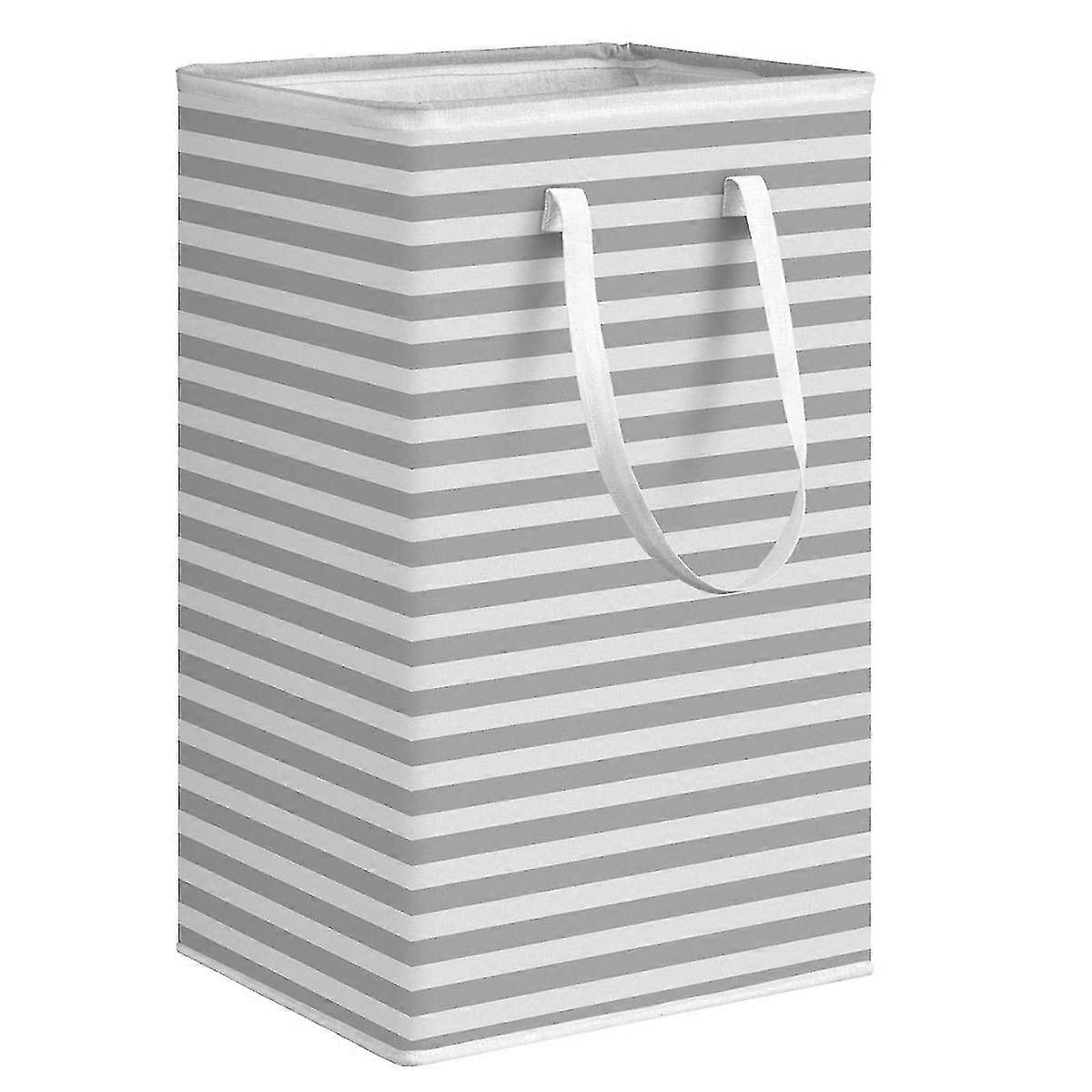 75l Large Laundry Basket Foldable Toys Storage Bag With Handle -gray