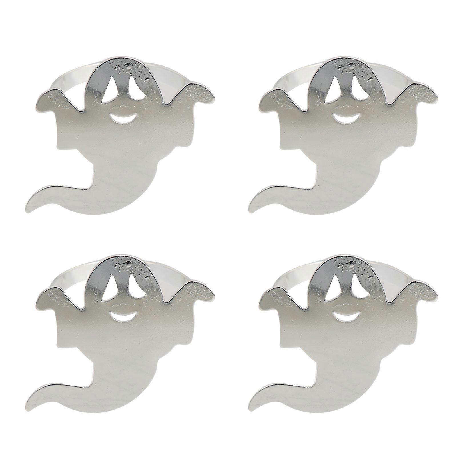 4Pcs Spoof Napkin Ring Halloween Napkin Ring Ghost Napkin Ring Alloy Napkin Charm